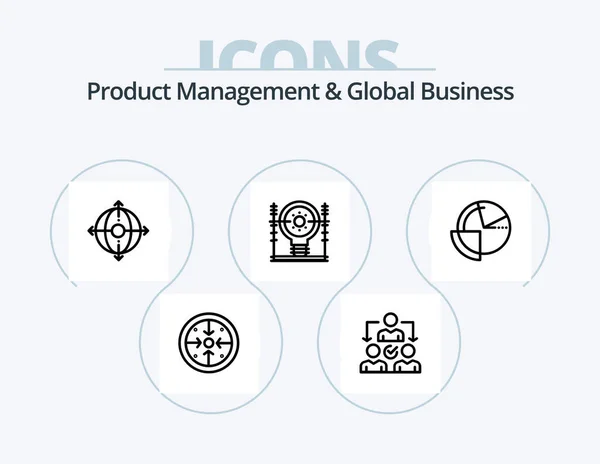 Gestione Del Prodotto Global Business Line Icon Pack Icon Design — Vettoriale Stock