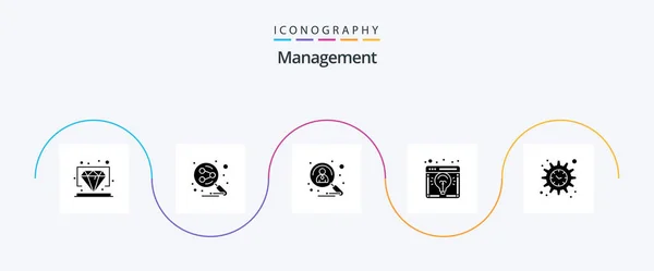 Management Glyph Icon Pack Including Light Bulb Idea Applicant Business — Image vectorielle