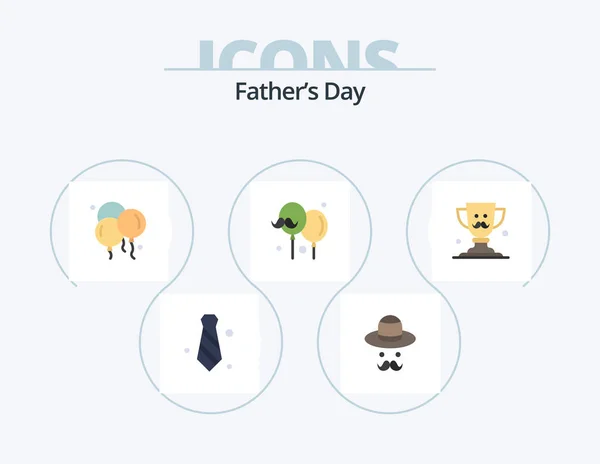 Fathers Day Flat Icon Pack Icon Design Fathers Day Balloon — Stock Vector