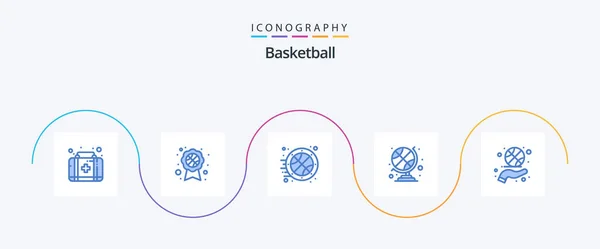 Basketball Blue Icon Pack Including Sport Hand Sports Fitness Sports — Stock vektor