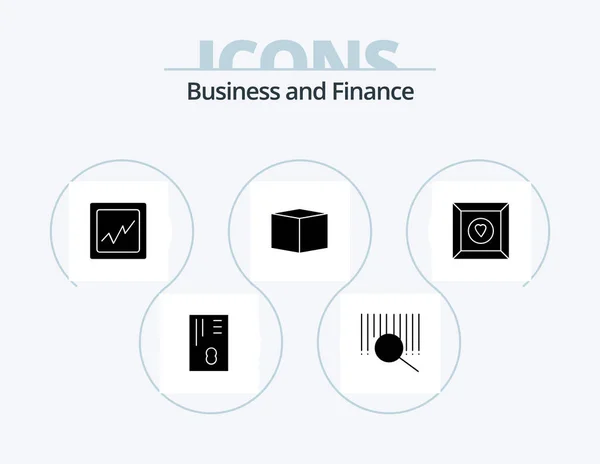 Finance Glyph Icon Pack Icon Design Box Favorite — Stock Vector