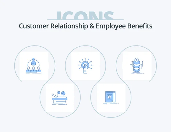 Customer Relationship Employee Benefits Blue Icon Pack Icon Design Touch — Stock Vector