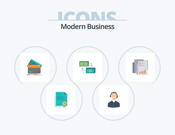 Modernes Business Flat Icon Pack Icon Design Finanzen Karten Beratung — Stockvektor