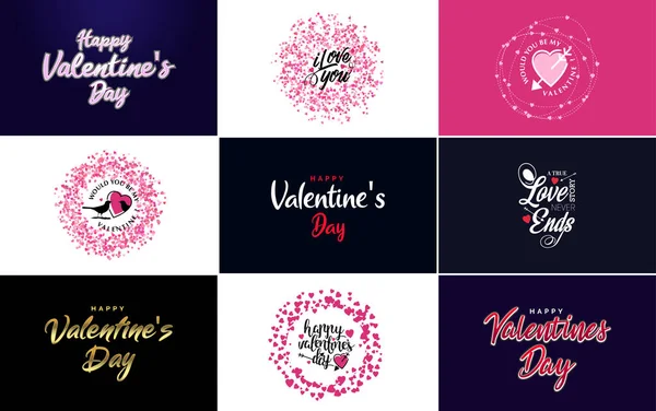 Valentine Valentine Holiday Lettering Greeting Card — Wektor stockowy