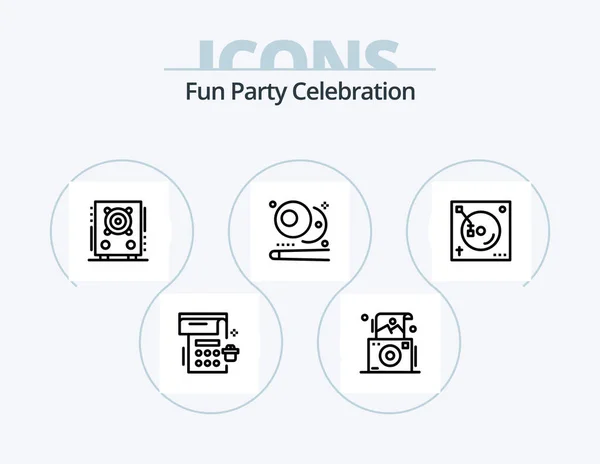 Party Line Icon Pack Icon Design Festival Restaurant Karaoke Dinner — Stock Vector