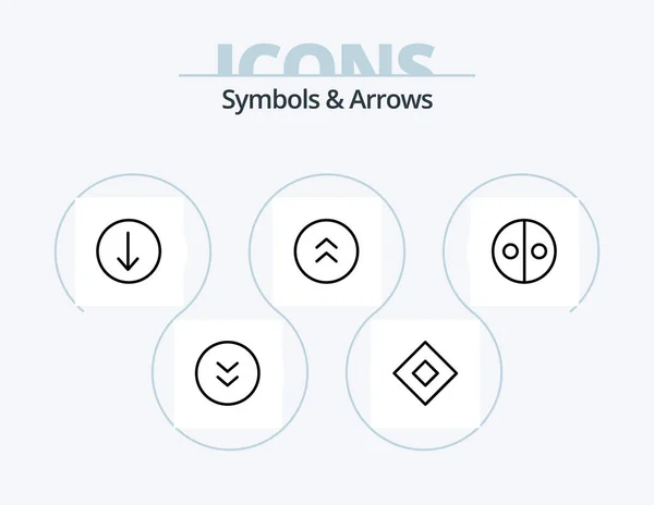 Symbols Arrows Line Icon Pack Icon Design Arrow Enlarge Magic — Vettoriale Stock