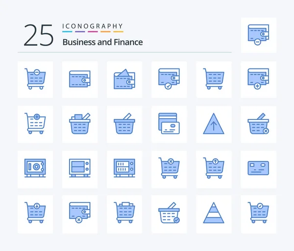Finance Blue Color Icon Pack Including Shopping Cart Checkout Wallet — Stockvektor