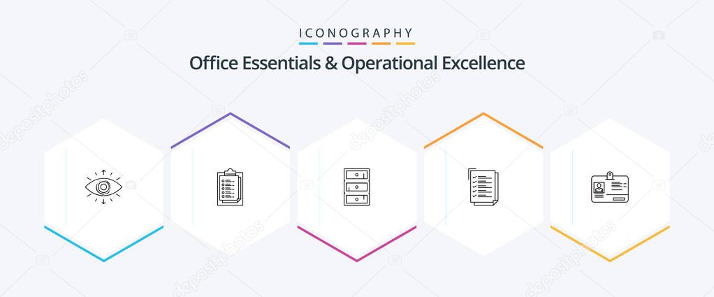 Office Essentials And Operational Exellence 25 Line icon pack including ...