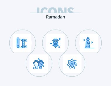 Ramadan Blue Icon Pack 5 Icon Design. light. festival. islam. decoration. ramadan