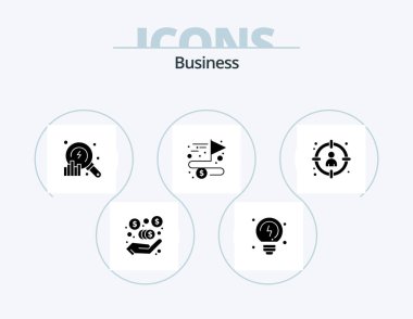 Business Glyph Icon Pack 5 Icon Design. select. head. data. choose. complete