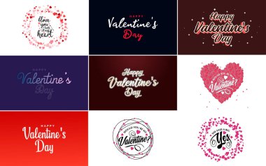 Happy Valentine's Day hand-drawn lettering vector illustration suitable for use in design of flyers. invitations. posters. brochures. and banners