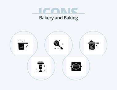 Baking Glyph Icon Pack 5 Icon Design. kitchen. cooking. bread rolling pin. baking. cups