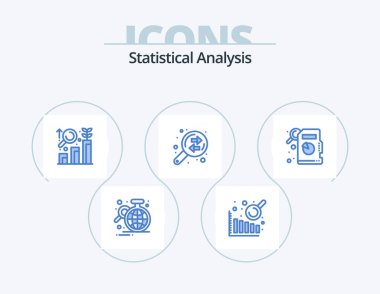 Statistical Analysis Blue Icon Pack 5 Icon Design. . descriptive statistics. analysis. finance. data analysis