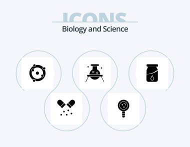 Biology Glyph Icon Pack 5 Icon Design. laboratory. chemistry. genetic. biology. biochemistry