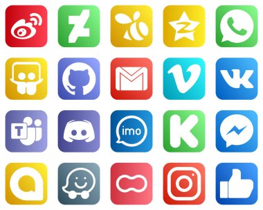 20 Simple Social Media Icons such as vk. vimeo. mail and gmail icons. Premium and high quality