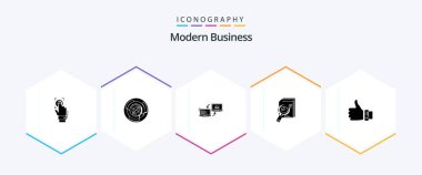 Modern Business 25 Glyph icon pack including data. competers. challenge. business. maze