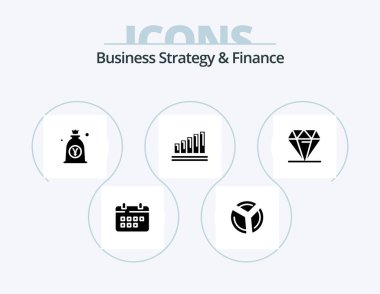 Business Strategy And Finance Glyph Icon Pack 5 Icon Design. . money . graph . japanese . yen