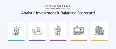 Analytic Investment And Balanced Scorecard Line 5 Icon Pack Including dollars. banknotes. dollar. strategy. measure. Creative Icons Design