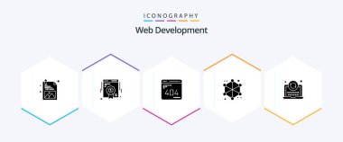 Web Development 25 Glyph icon pack including refresh. web. development. server. analytics