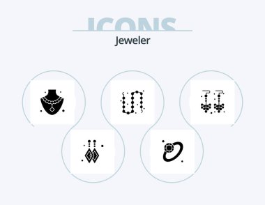 Jewellery Glyph Icon Pack 5 Icon Design. . jewelry. chain. earrings. luxury