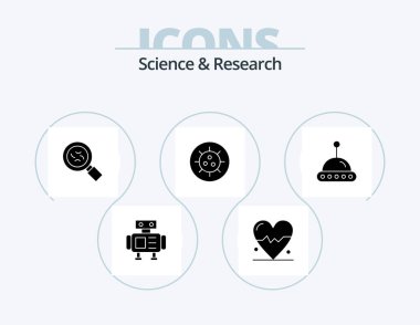Science Glyph Icon Pack 5 Icon Design. . . virus. ufo. science