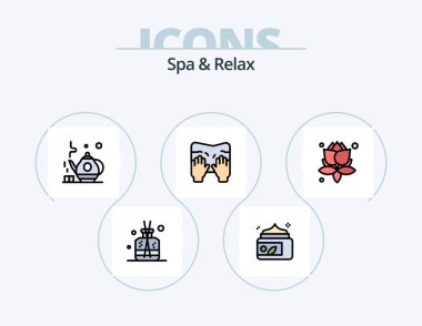 Spa And Relax Line Filled Icon Pack 5 Icon Design. spa. dropper . honey . spa