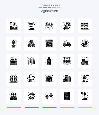 Creative Agriculture 25 Glyph Solid Black icon pack  Such As agriculture. flower. plant. farming. plant