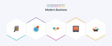 Modern Business 25 Flat icon pack including partners. business. business. agreement. world