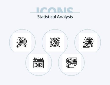 Statistical Analysis Line Icon Pack 5 Icon Design. marketing. business. online evaluation. analysis. finance