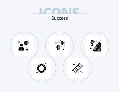 Sucess Glyph Icon Pack 5 Icon Design. success. opportunity. connection. key to success. achievement