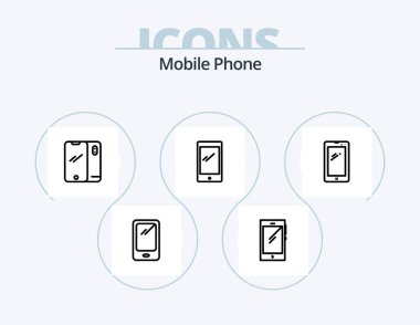 Mobile Phone Line Icon Pack 5 Icon Design. .