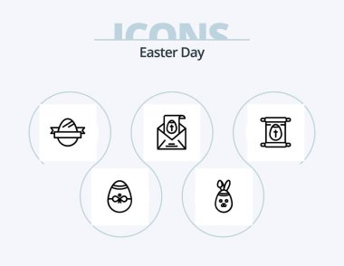 Easter Line Icon Pack 5 Icon Design. easter. bird. christian. nature. egg
