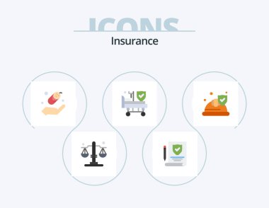 Insurance Flat Icon Pack 5 Icon Design. . security. protection. insurance. insurance