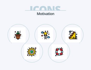 Motivation Line Filled Icon Pack 5 Icon Design. . case. badge. briefcase. hand