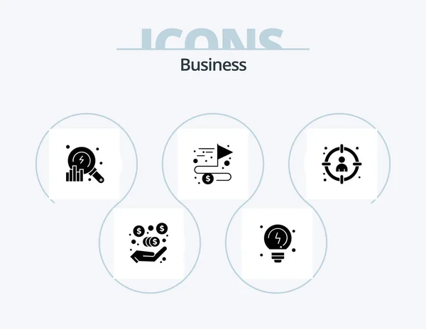 Business Glyph Icon Pack Icon Design Select Head Data Choose — Image vectorielle