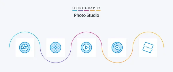 Photo Studio Blue Icon Pack Including Photo Studio Storage Dvd — Image vectorielle