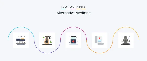 Alternativ Medicin Flat Icon Pack Inklusive Medicinsk Hälsa Medicin Medicin — Stock vektor