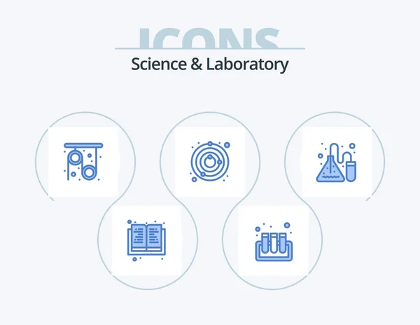 Science Blue Icon Pack Icon Design Labor Labor Forschung Experiment — Stockvektor