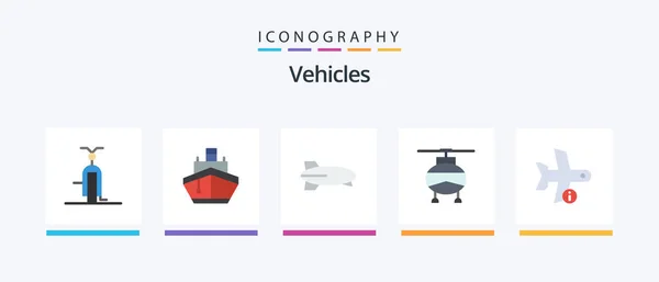 Vehicles Flat Icon Pack Including Vehicles Transport Transportation Helicopter Transportation — Stockvector
