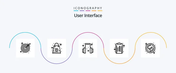User Interface Line Icon Pack Including Tick Help Interface Clipboard — Wektor stockowy