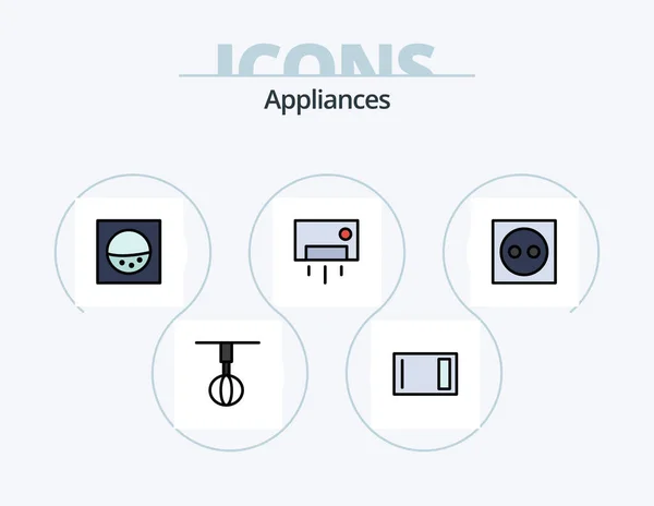 Appliances Line Filled Icon Pack Icon Design Wind Plug Air — Vetor de Stock