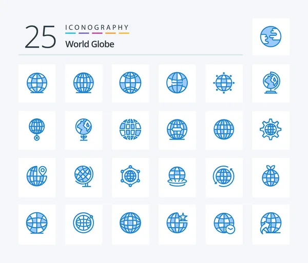 Globe Blue Color Icon Pack Including Globe Earth Global Globe — Stockvektor