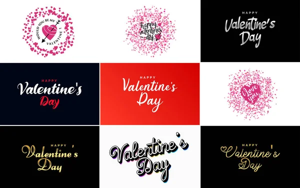 Love You Hand Drawn Lettering Heart Design Suitable Use Valentine — Stok Vektör