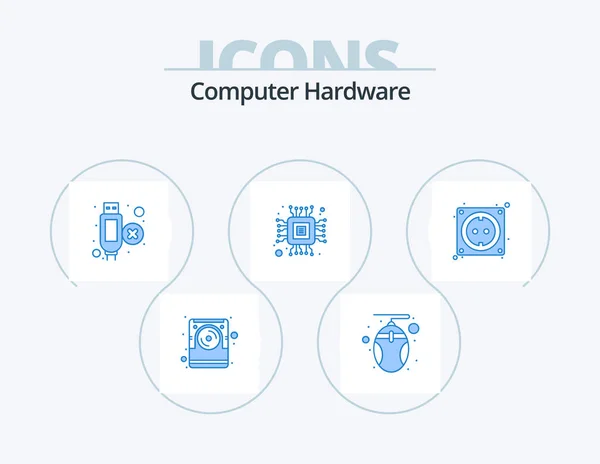 Computer Hardware Blue Icon Pack Icon Design Stock Computer Cable — Wektor stockowy