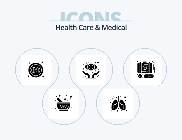 Health Care Medical Glyph Icon Pack Icon Design First Aid — Stockvektor