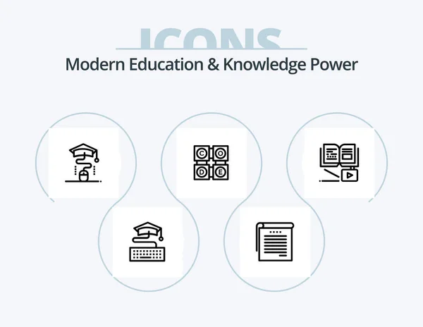 Modern Education Knowledge Power Line Icon Pack Icon Design Mouse — Vettoriale Stock