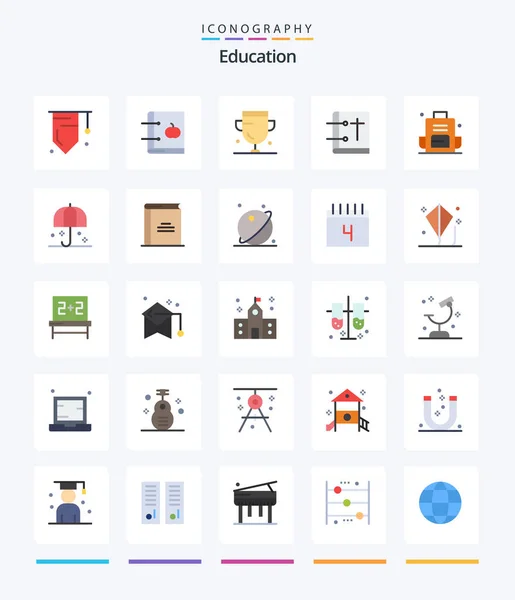 Creative Education Flat Icon Pack Holy Book Christian Learning Bible — Archivo Imágenes Vectoriales
