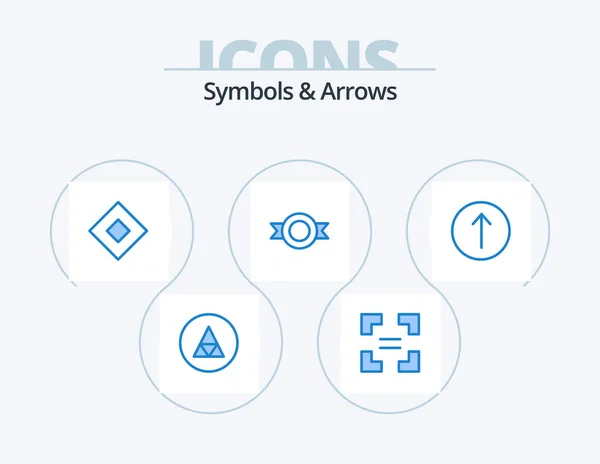 Symbols Arrows Blue Icon Pack Icon Design Arrow Sign Sticker — Vettoriale Stock