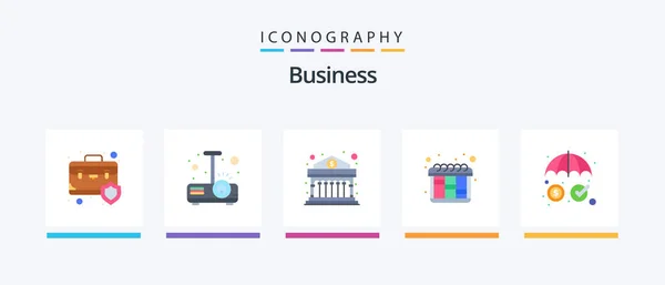 Business Flat Icon Pack Including Money Workflow Light Planning Money — Archivo Imágenes Vectoriales
