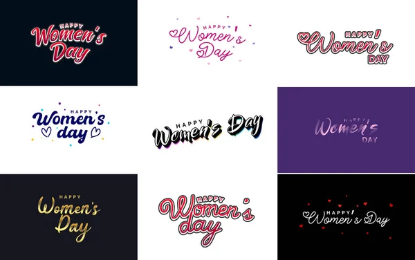 International Women Day Lettering Love Shape Suitable Use Cards Invitations — Stockvector